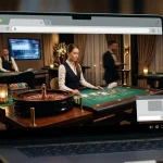 Conceptual live dealer casino table scene viewed on a modern browser screen