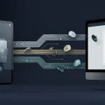 Illustration of cryptocurrency payment routes connecting a digital wallet with an online casino cashier